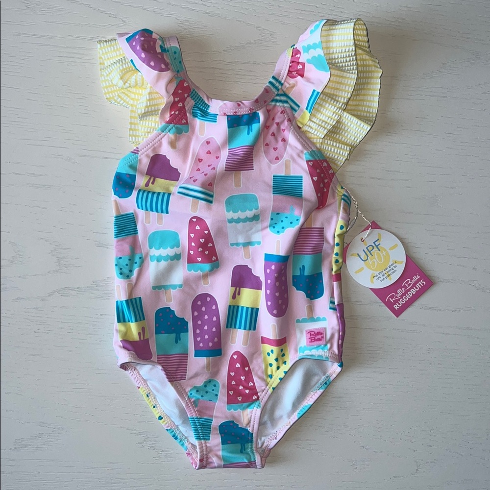 Rufflebutts Toddler Girl Popsicle One Piece Swimsuit 2T 8